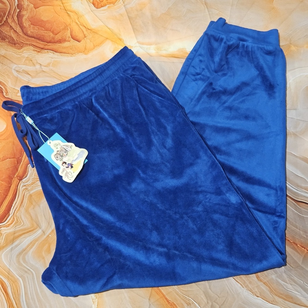 Posh Peanut Disney Princess Snow White Womens 2XL Blue Velour Jogger Pants NWT